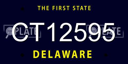 CT12595 Delaware License Plate