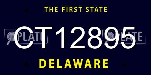CT12895 Delaware License Plate