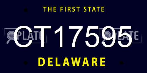 CT17595 Delaware License Plate