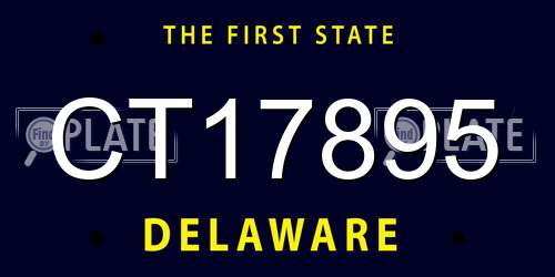 CT17895 Delaware License Plate