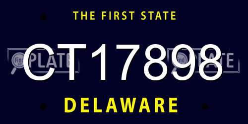 CT17898 Delaware License Plate