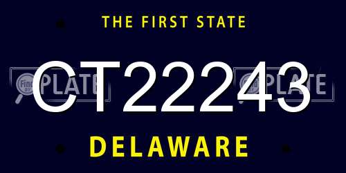 CT22243 Delaware License Plate
