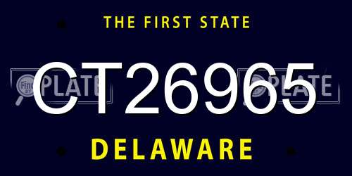 CT26965 Delaware License Plate