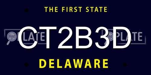CT2B3D Delaware License Plate
