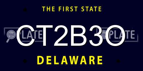CT2B3O Delaware License Plate