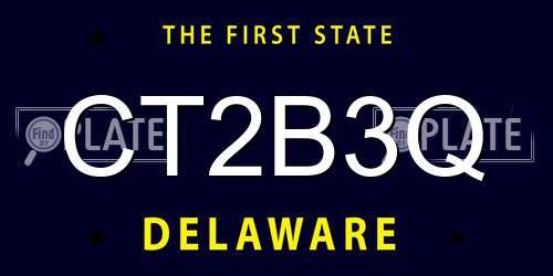 CT2B3Q Delaware License Plate