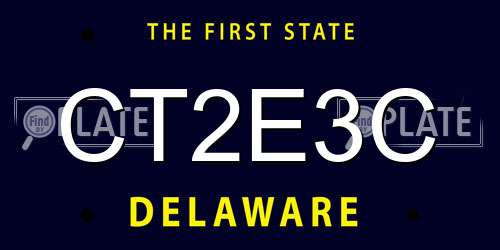 CT2E3C Delaware License Plate