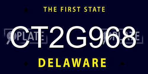 CT2G968 Delaware License Plate