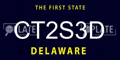 CT2S3D Delaware License Plate