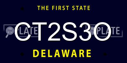 CT2S3O Delaware License Plate