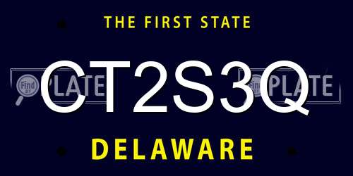 CT2S3Q Delaware License Plate