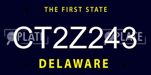 CT2Z243 Delaware License Plate