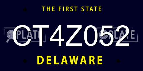 CT4Z052 Delaware License Plate