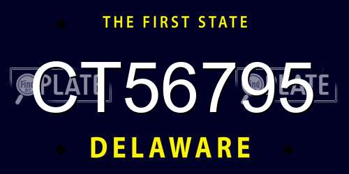 CT56795 Delaware License Plate