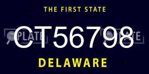 CT56798 Delaware License Plate