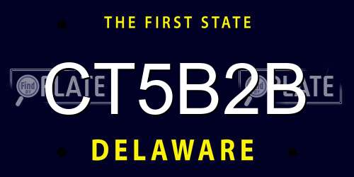CT5B2B Delaware License Plate
