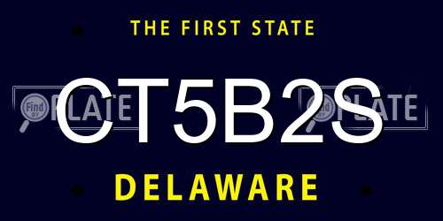 CT5B2S Delaware License Plate