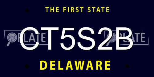 CT5S2B Delaware License Plate