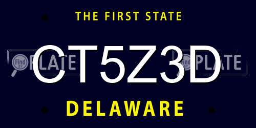 CT5Z3D Delaware License Plate