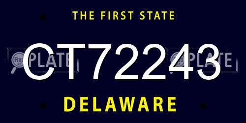 CT72243 Delaware License Plate