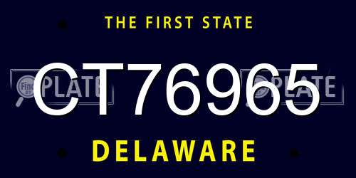 CT76965 Delaware License Plate