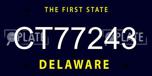 CT77243 Delaware License Plate
