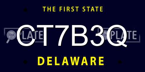 CT7B3Q Delaware License Plate