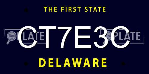 CT7E3C Delaware License Plate