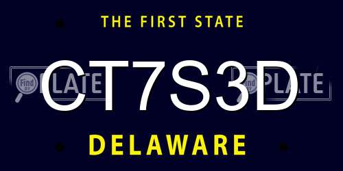 CT7S3D Delaware License Plate
