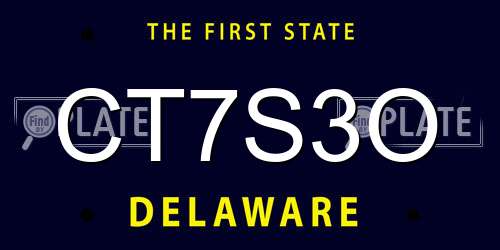 CT7S3O Delaware License Plate
