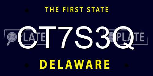 CT7S3Q Delaware License Plate
