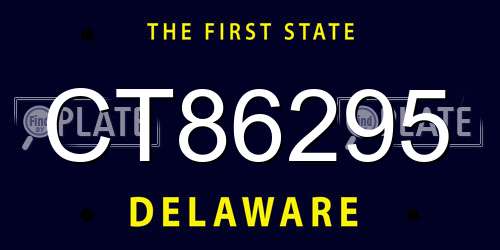 CT86295 Delaware License Plate