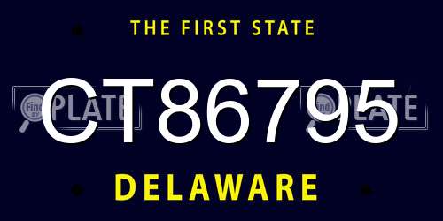 CT86795 Delaware License Plate