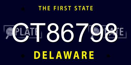 CT86798 Delaware License Plate