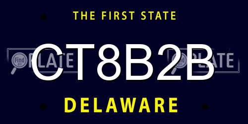 CT8B2B Delaware License Plate