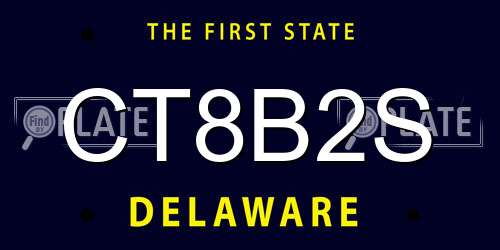 CT8B2S Delaware License Plate