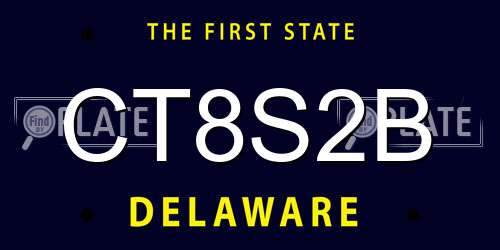 CT8S2B Delaware License Plate