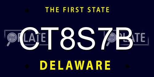 CT8S7B Delaware License Plate