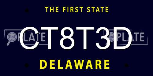 CT8T3D Delaware License Plate