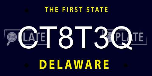 CT8T3Q Delaware License Plate