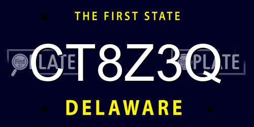 CT8Z3Q Delaware License Plate