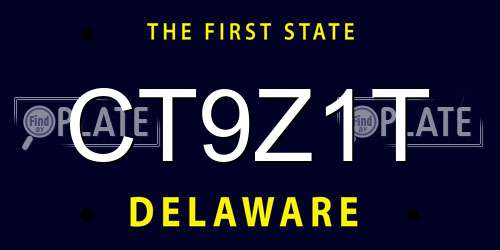 CT9Z1T Delaware License Plate