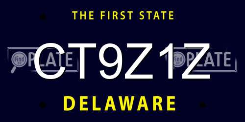 CT9Z1Z Delaware License Plate