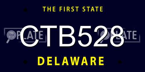 CTB528 Delaware License Plate
