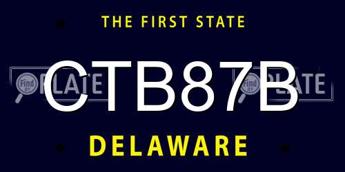 CTB87B Delaware License Plate