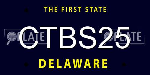 CTBS25 Delaware License Plate