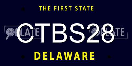 CTBS28 Delaware License Plate