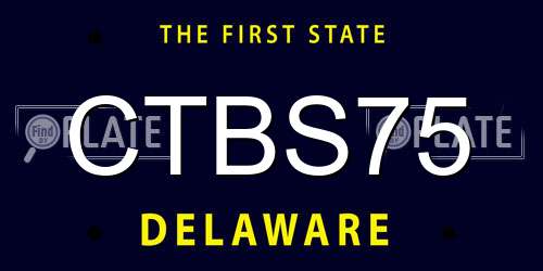 CTBS75 Delaware License Plate