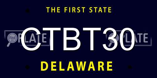 CTBT30 Delaware License Plate