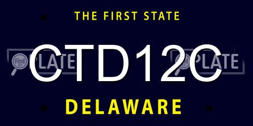 CTD12C Delaware License Plate